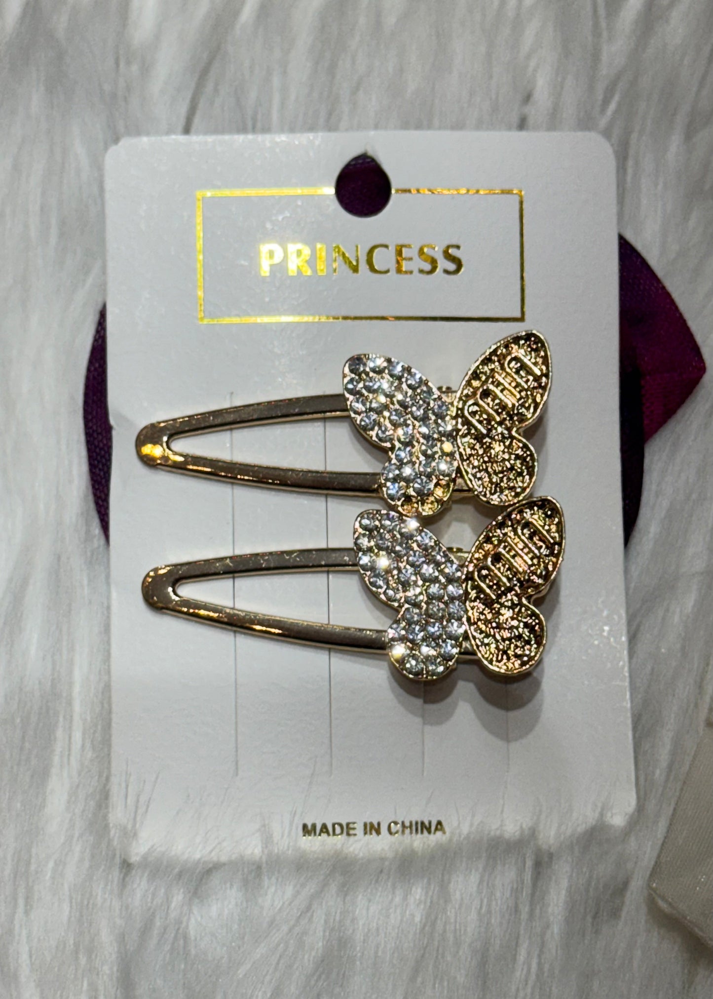 Gold-Toned Butterfly Shaped Hair Clips