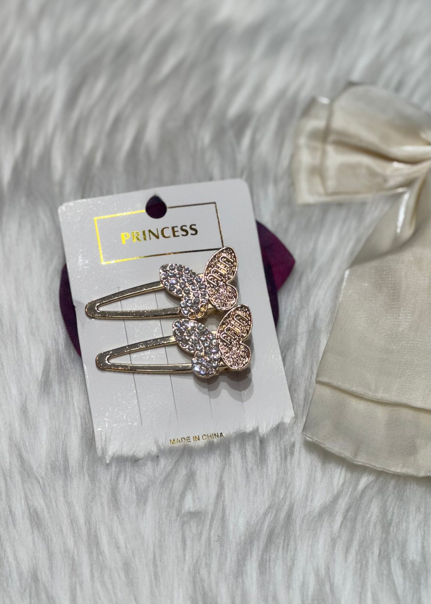 Gold-Toned Butterfly Shaped Hair Clips