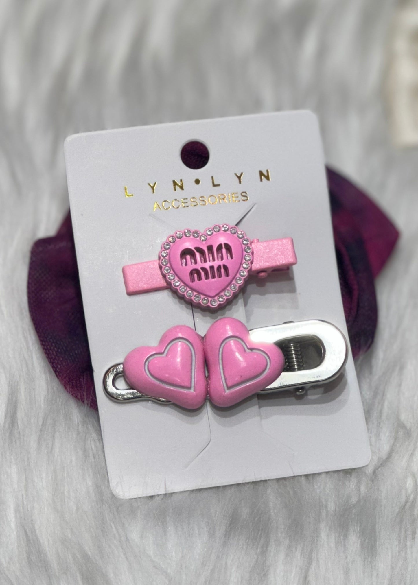 Set of 2 Heart Shaped Hair Clip