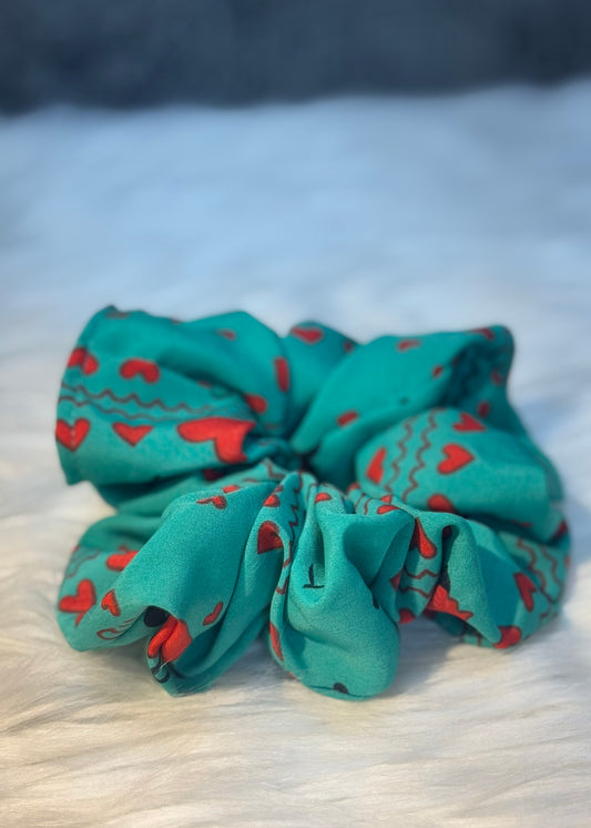 Heart Printed Scrunchie