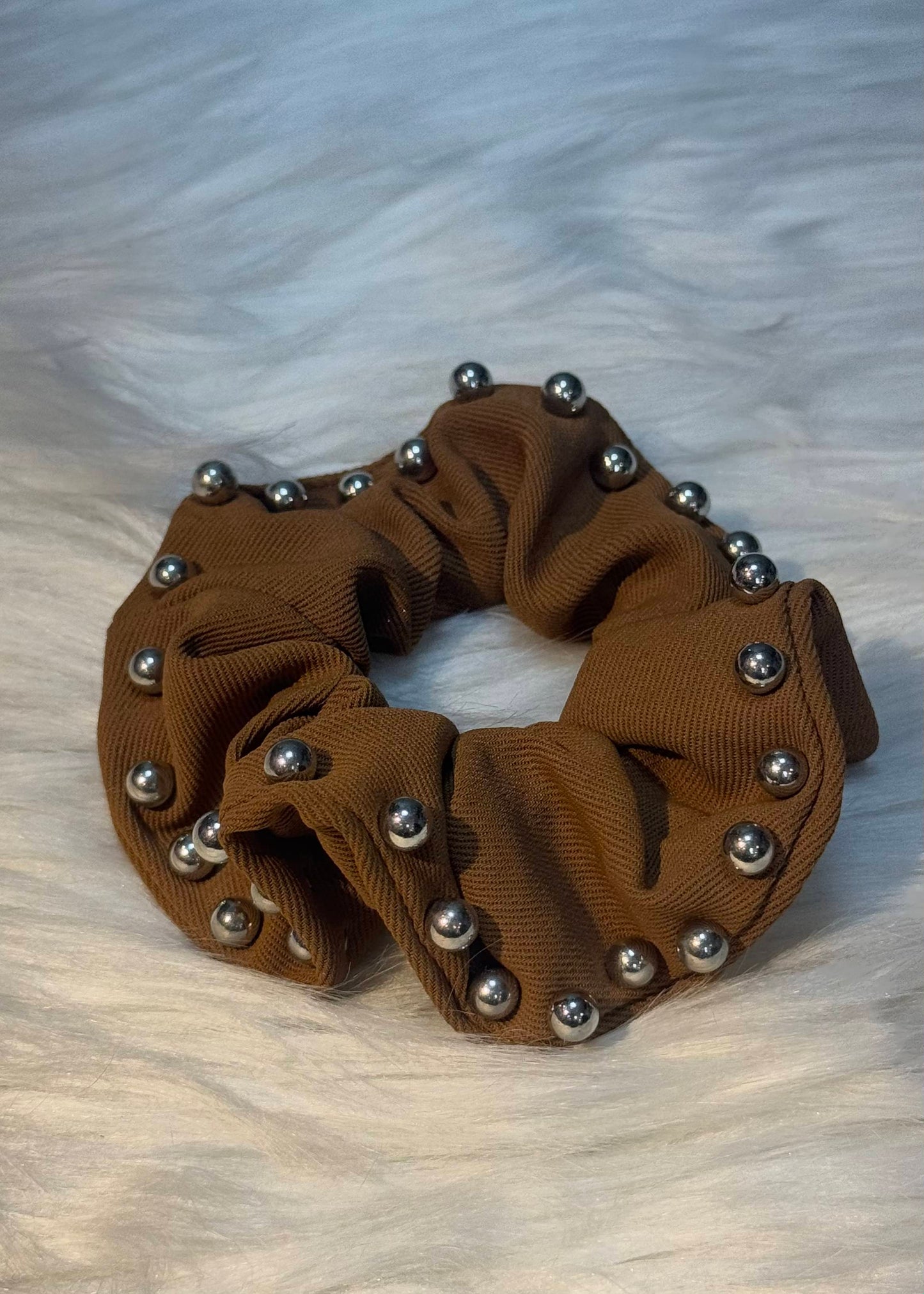 Black Beaded Scrunchie