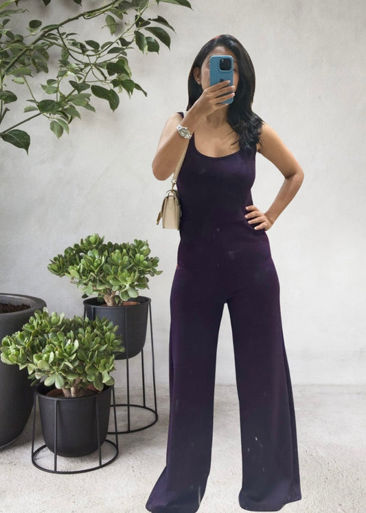 Plain Purple Jumpsuit