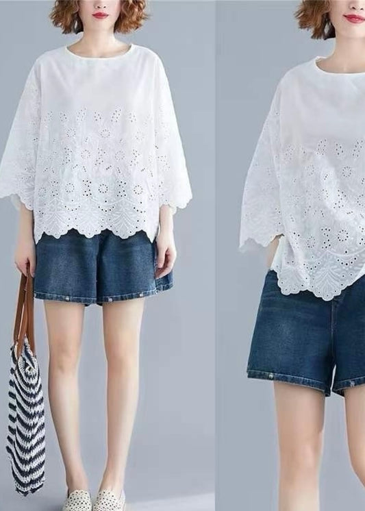 Big Size Cotton Embroidered Top (AW)