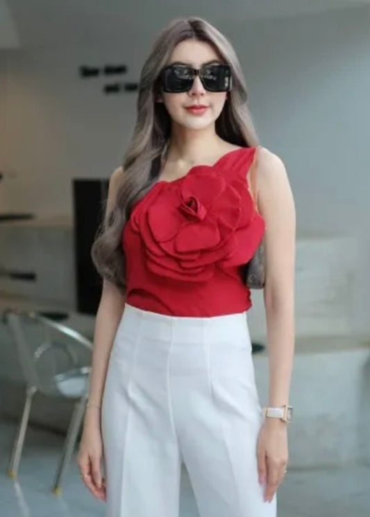 Partywear One Shoulder Floral Top