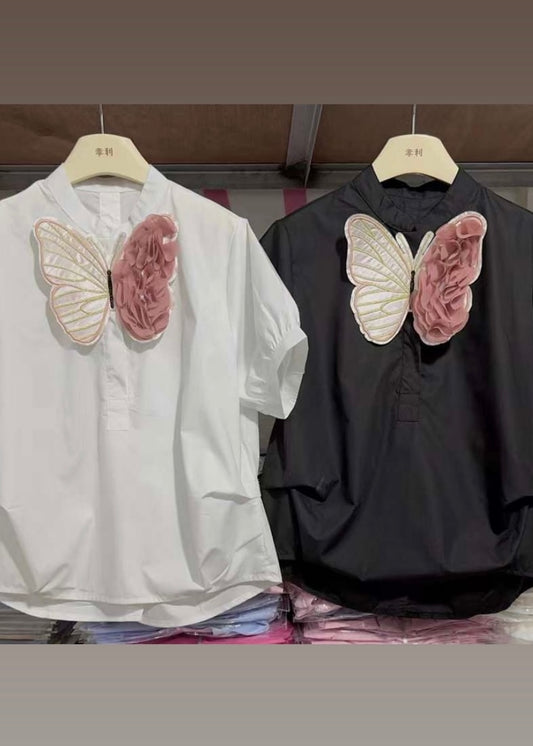 Premium Shirt Top with 3D Butterfly motif