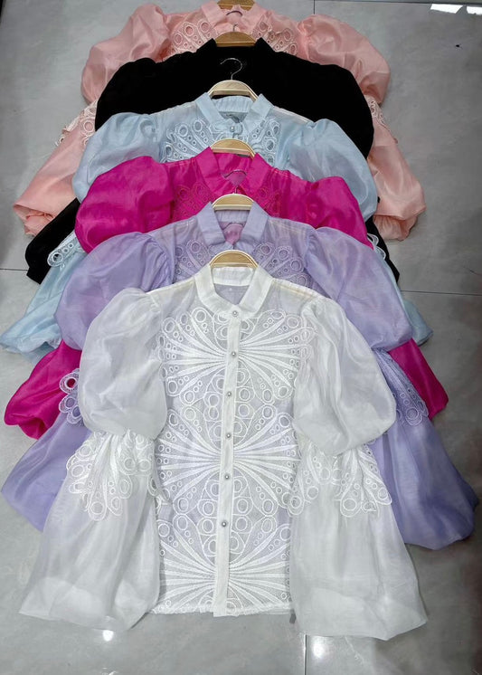 Organza Shirt with Stylised Sleeves