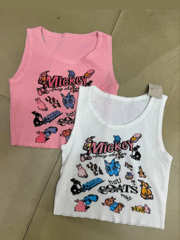 Cartoon Printed Tank Tops