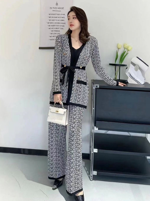 3-Pc Printed Long Jacket Co-Ord Set