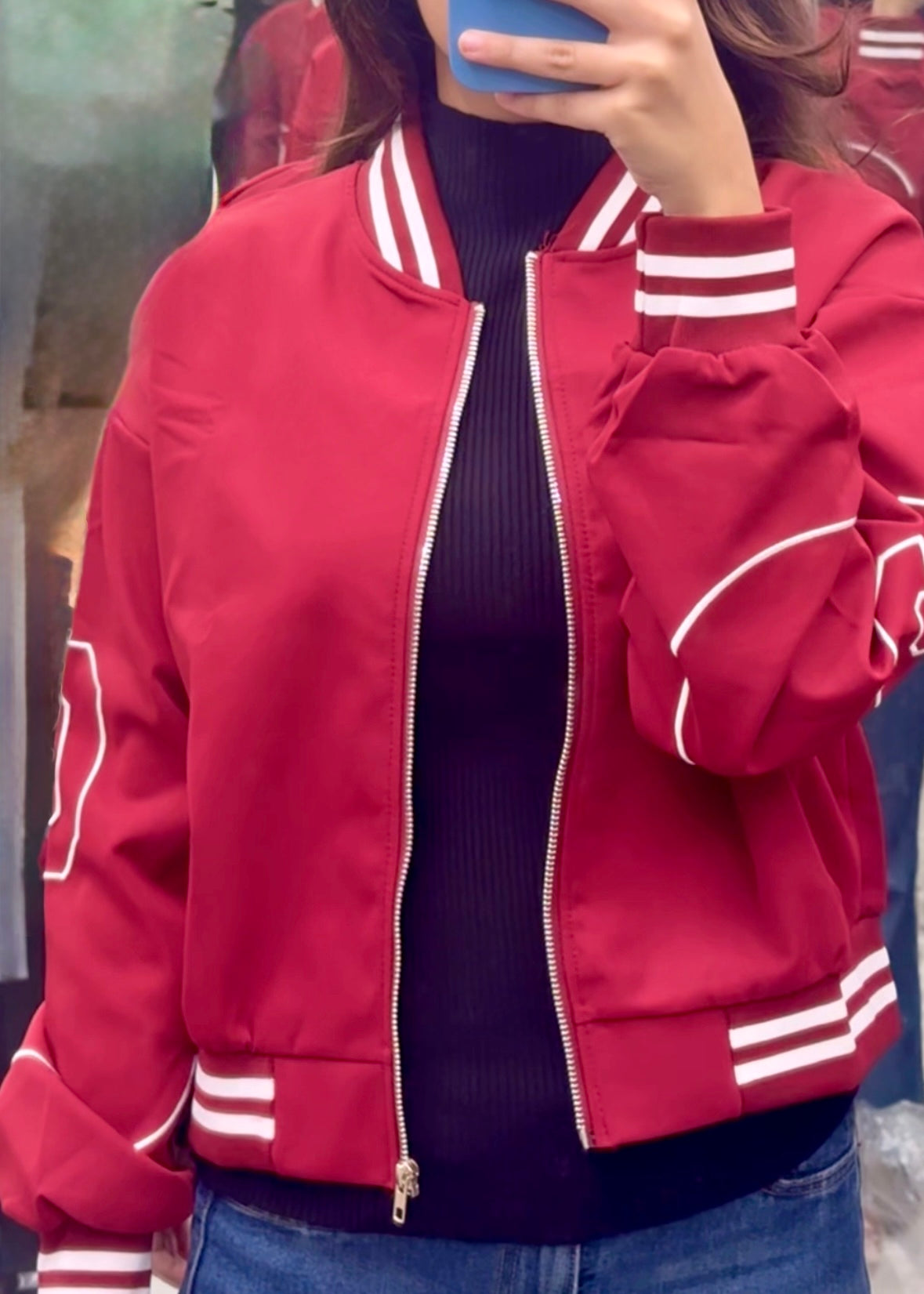 Sporty Look Front Chain Jacket