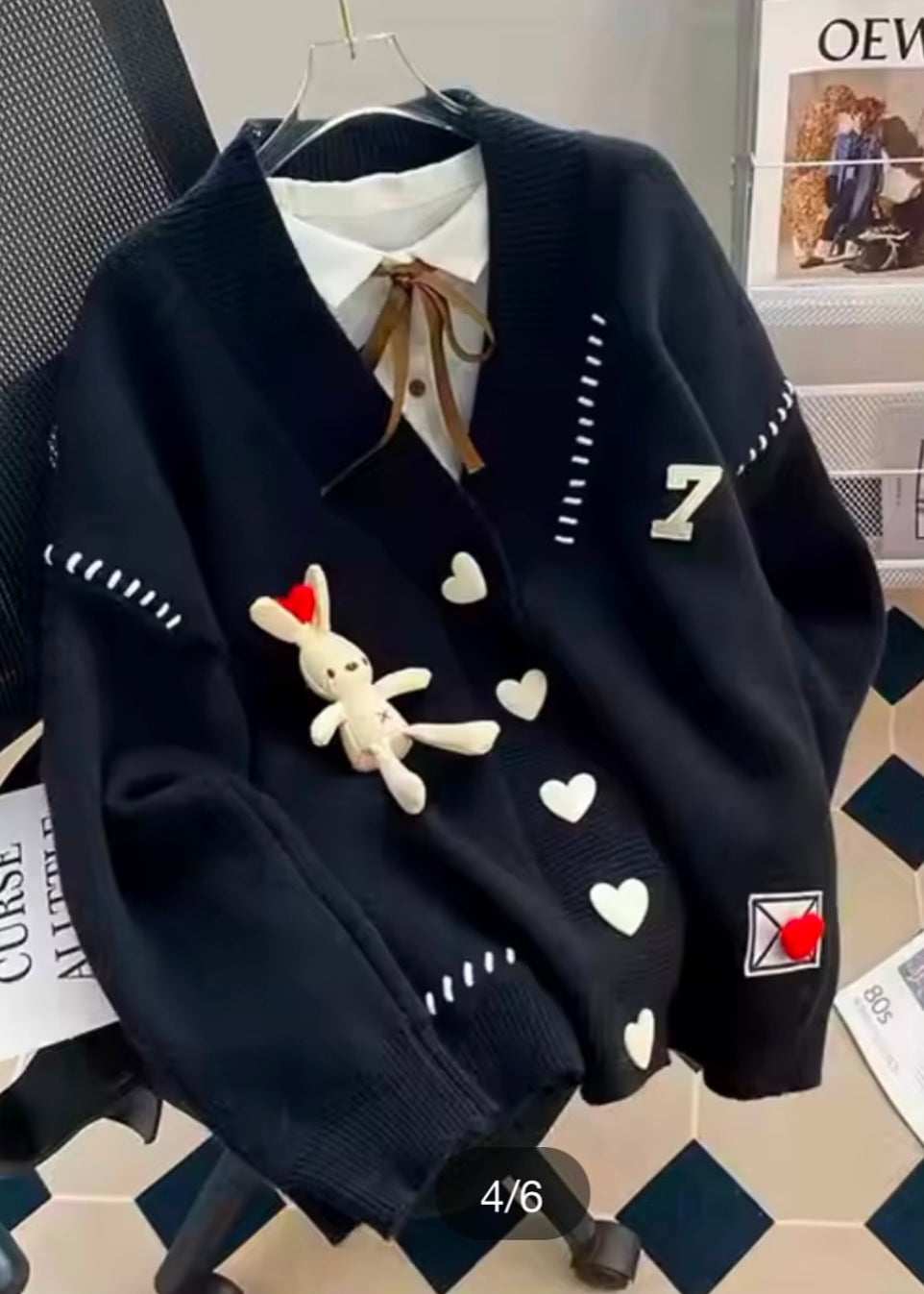 Heart Buttoned Cardigan