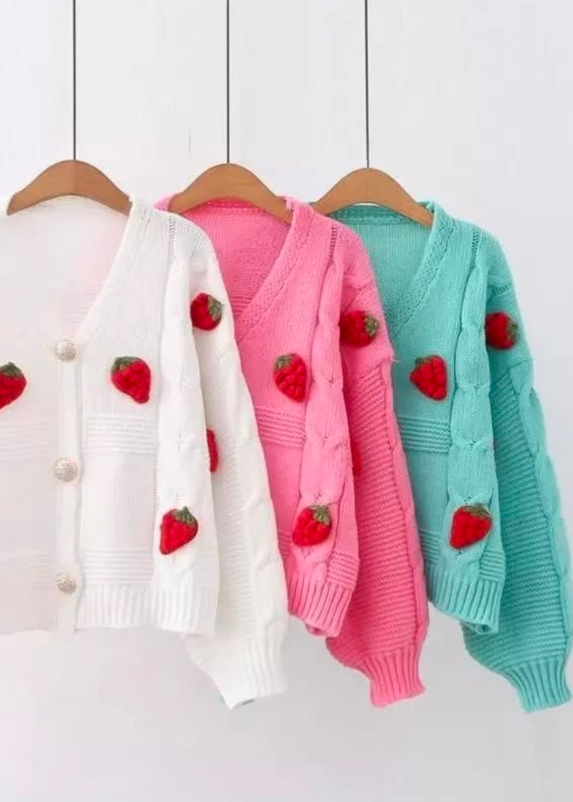 Strawberry Cardigan Top