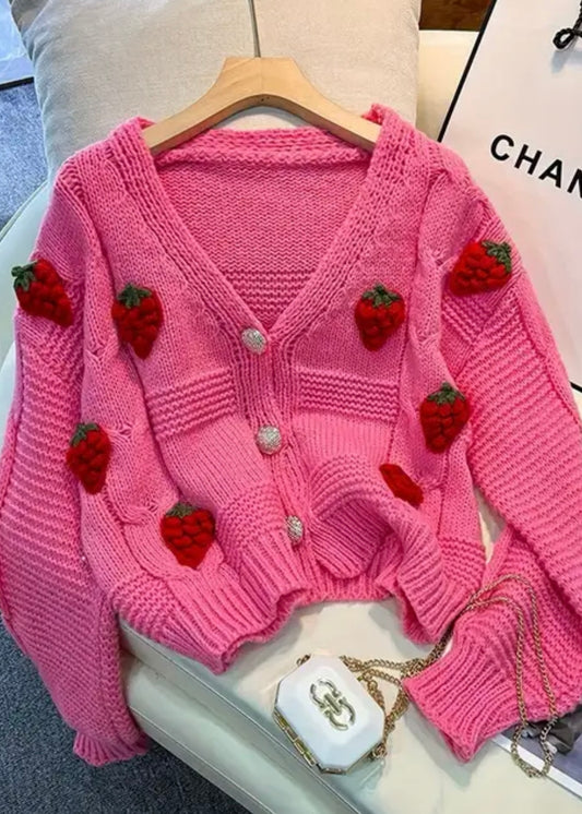 Strawberry Cardigan Top