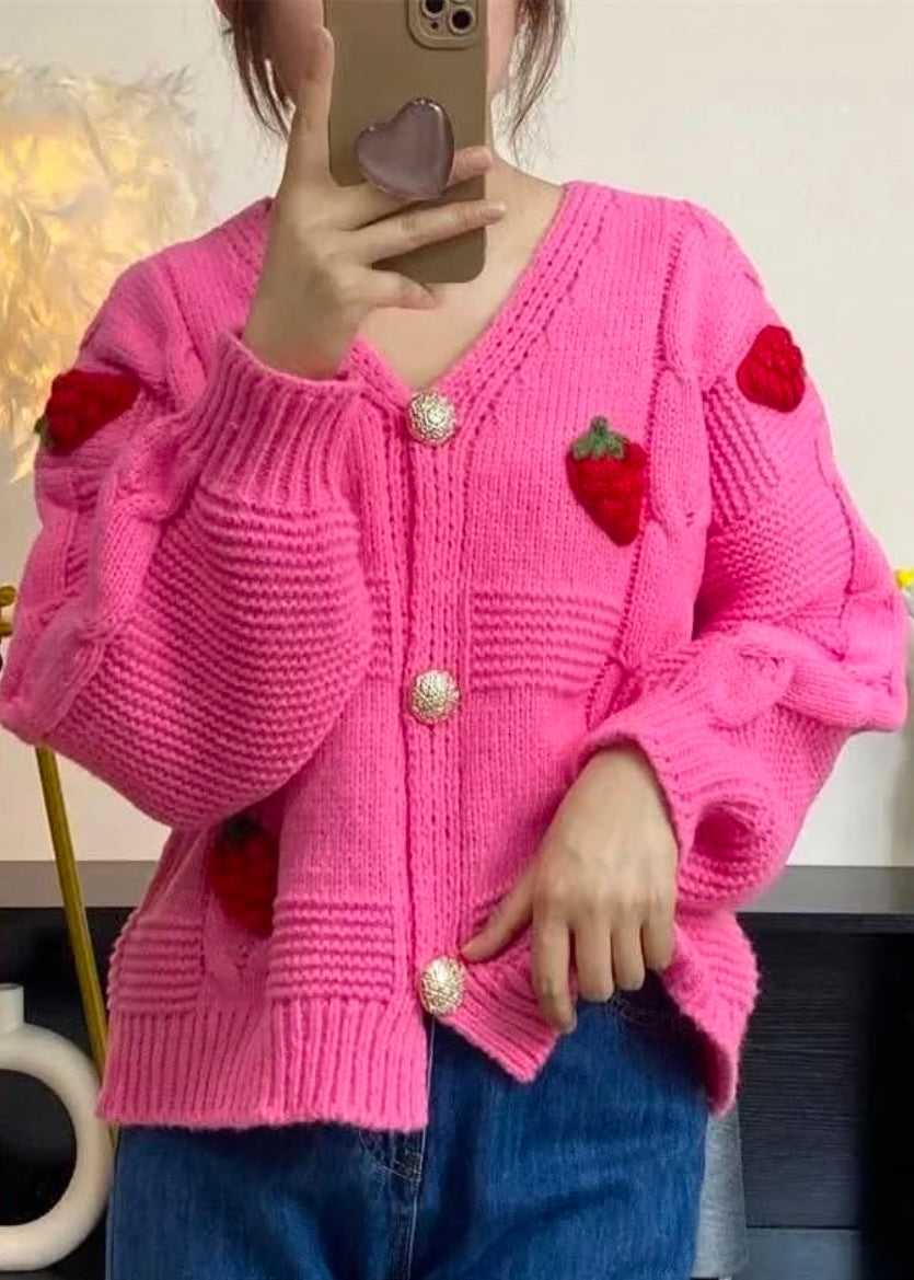 Strawberry Cardigan Top