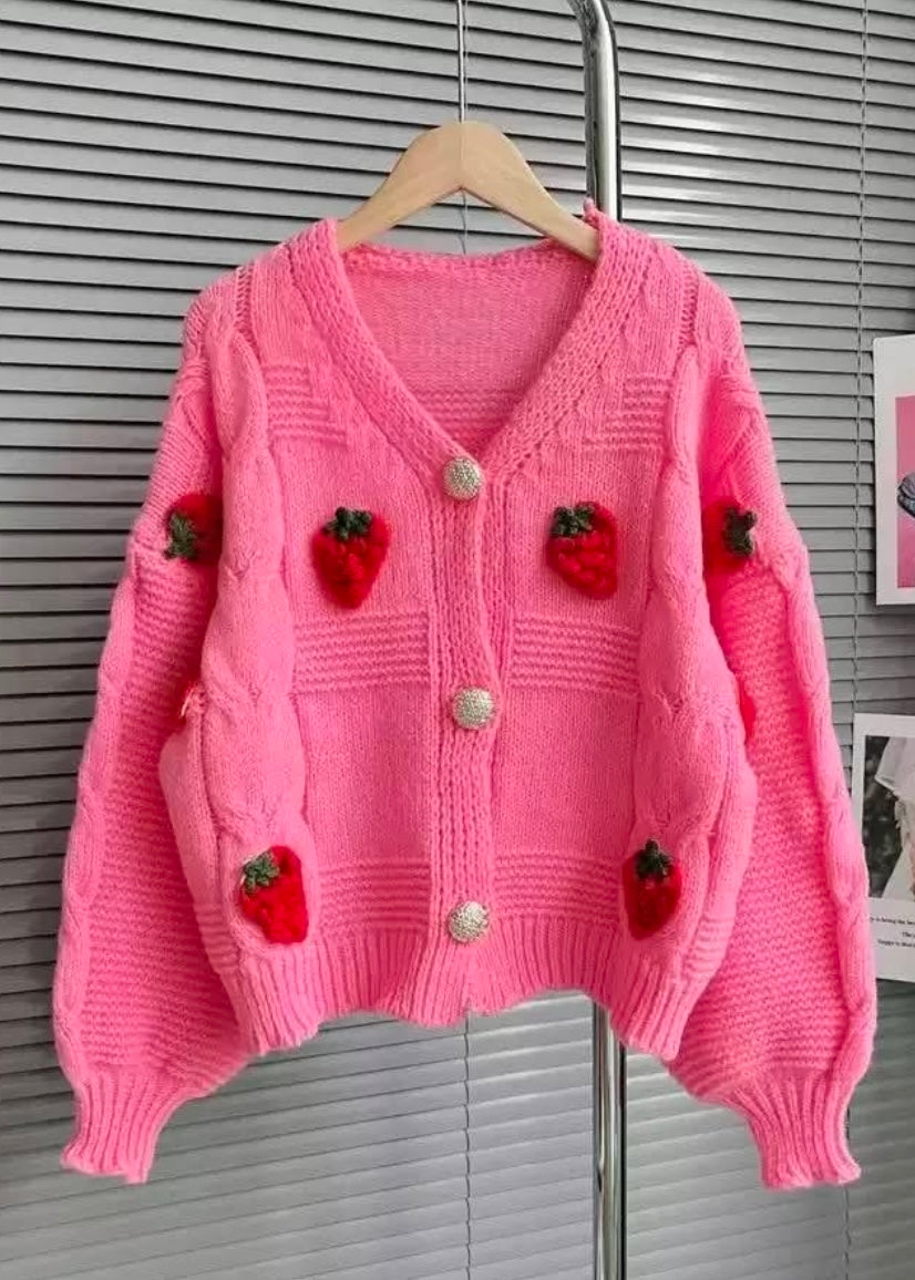 Strawberry Cardigan Top