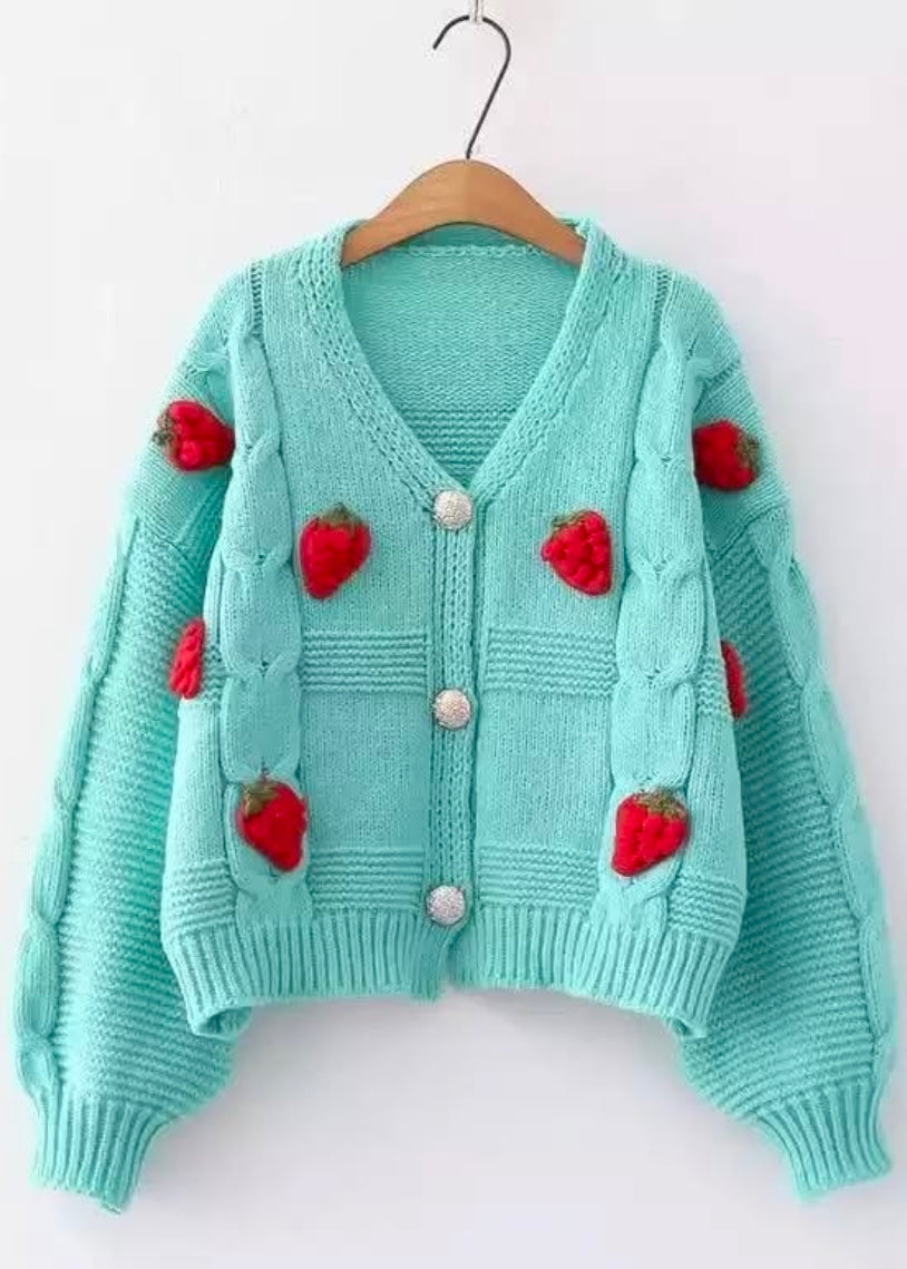 Strawberry Cardigan Top