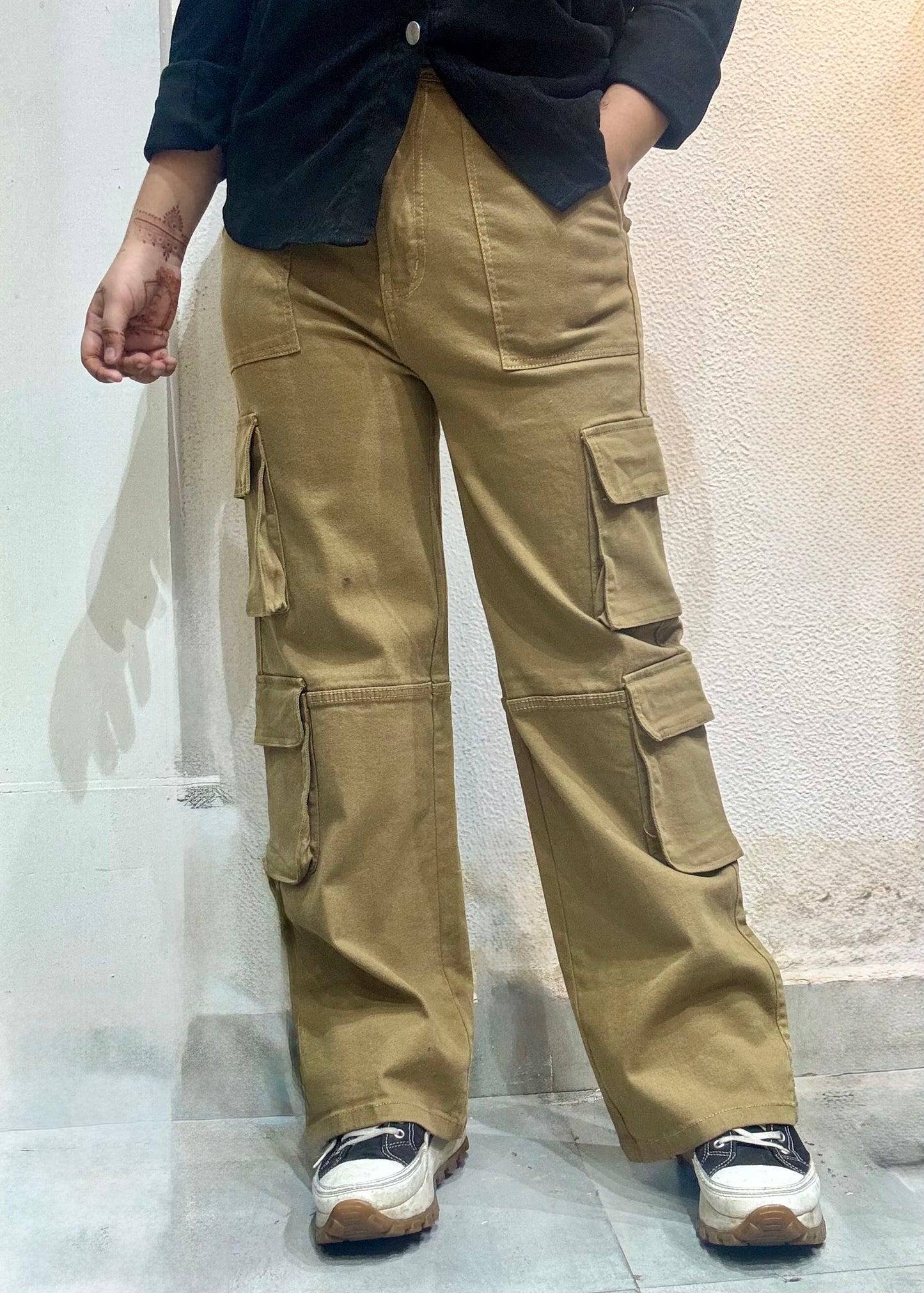 Denim Cargo Pant with Side Pockets