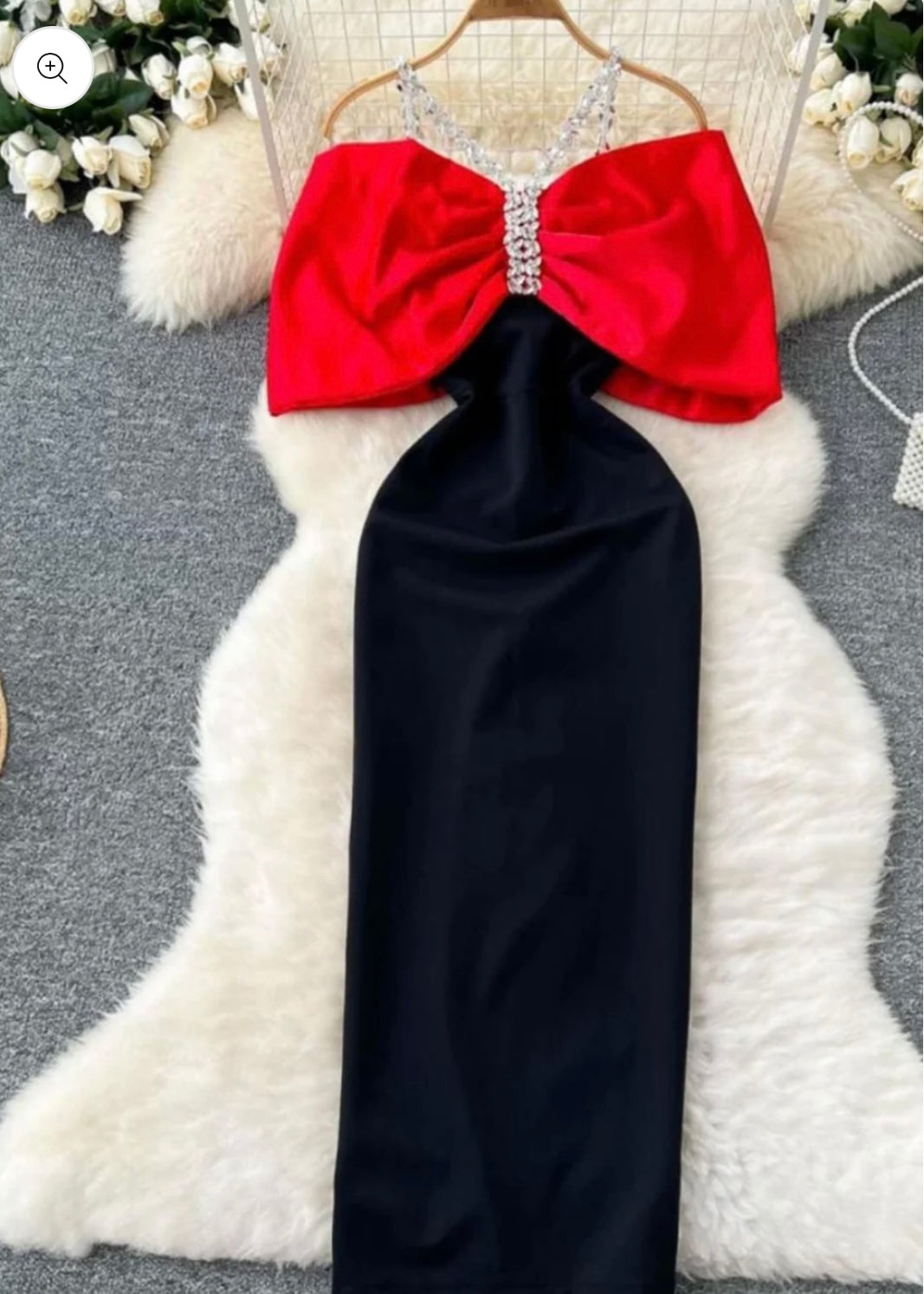 Fancy Long Partywear Dress with Bow