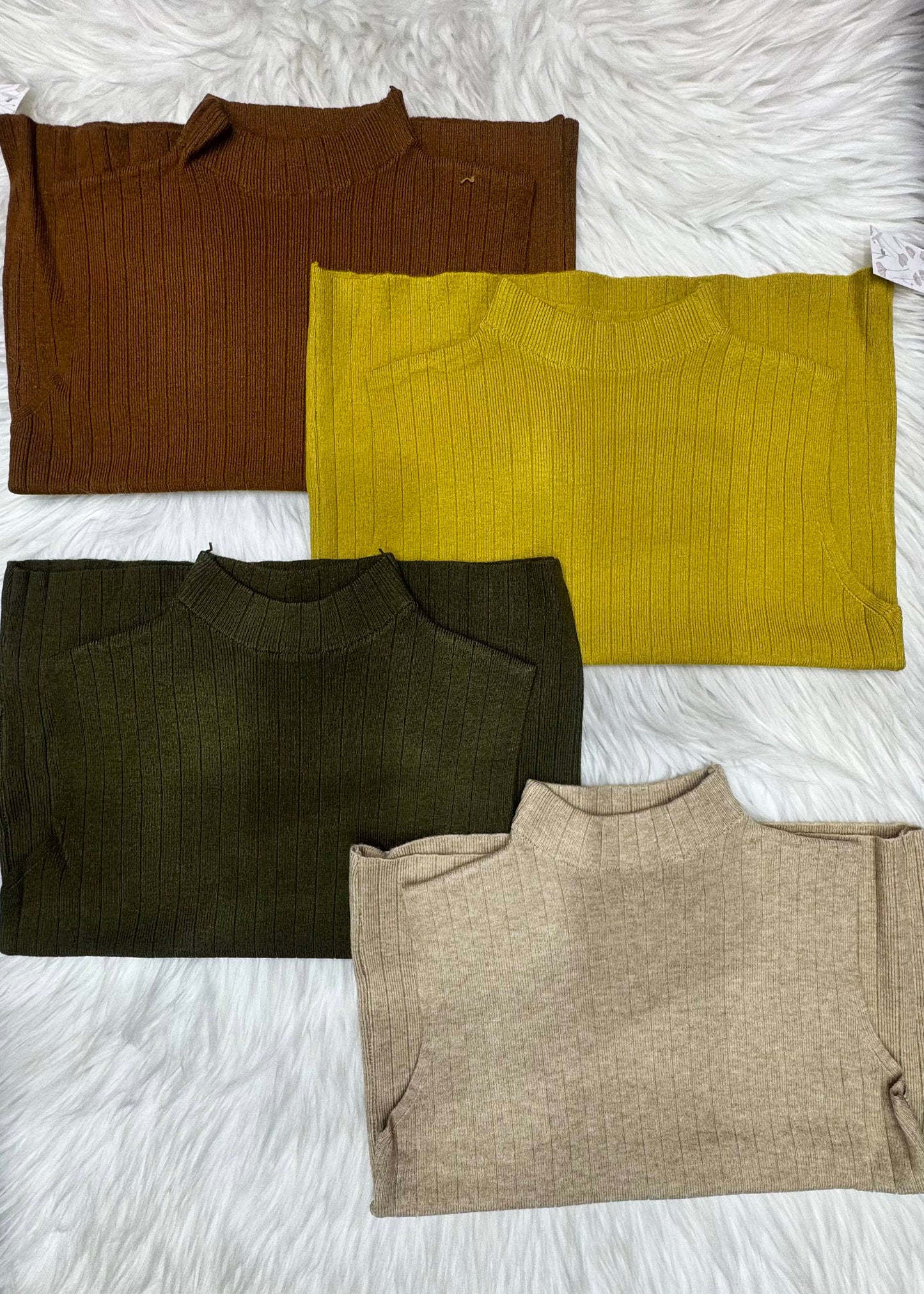 Plain High Neck Knitted Top