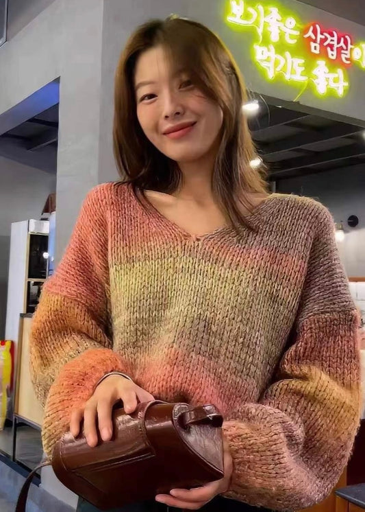 Multicolor Knitted Sweater Top