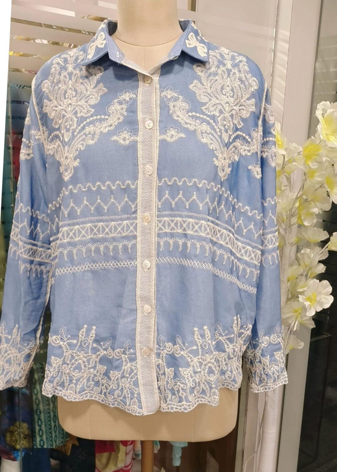 Chikankari Style Casual Shirt