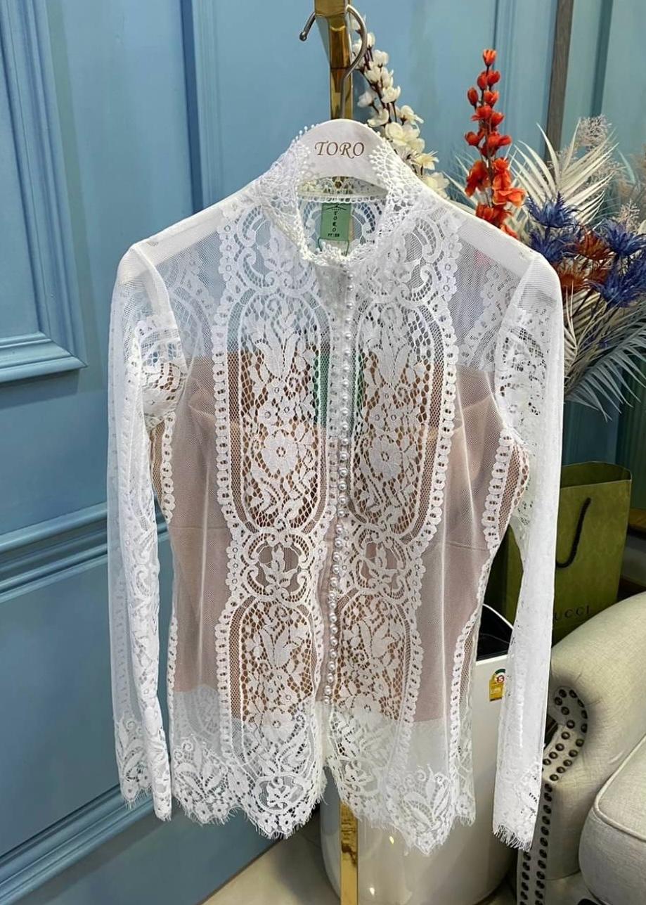 Fancy Net Top with Lining