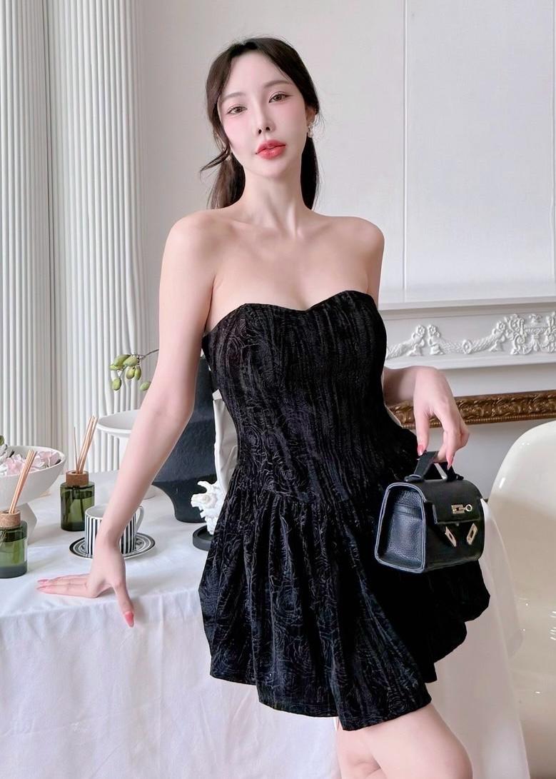 Off Shoulder Light Velvet Dress with Bow