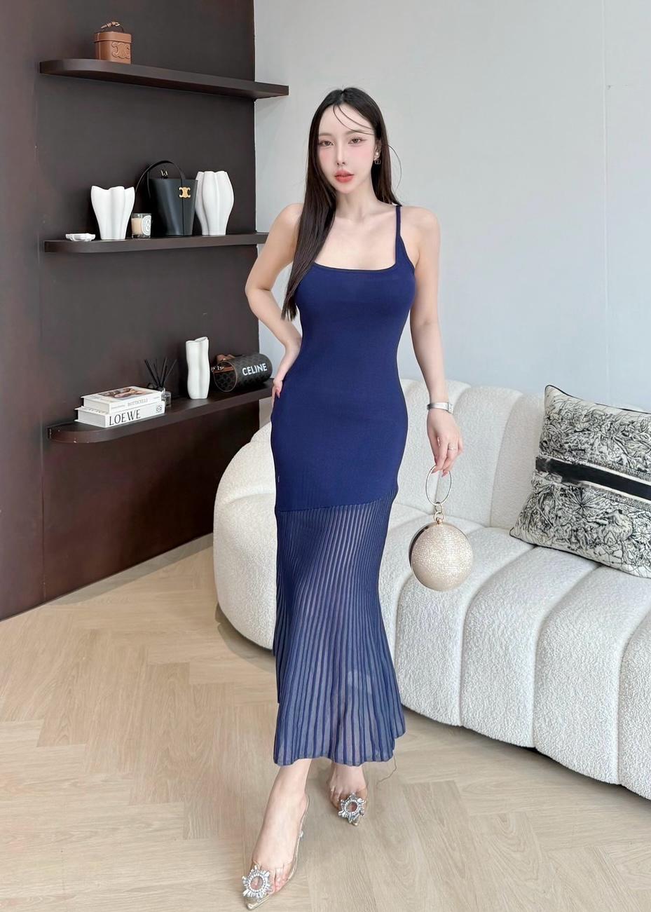 Half Bodycon Half Flare Long Dress