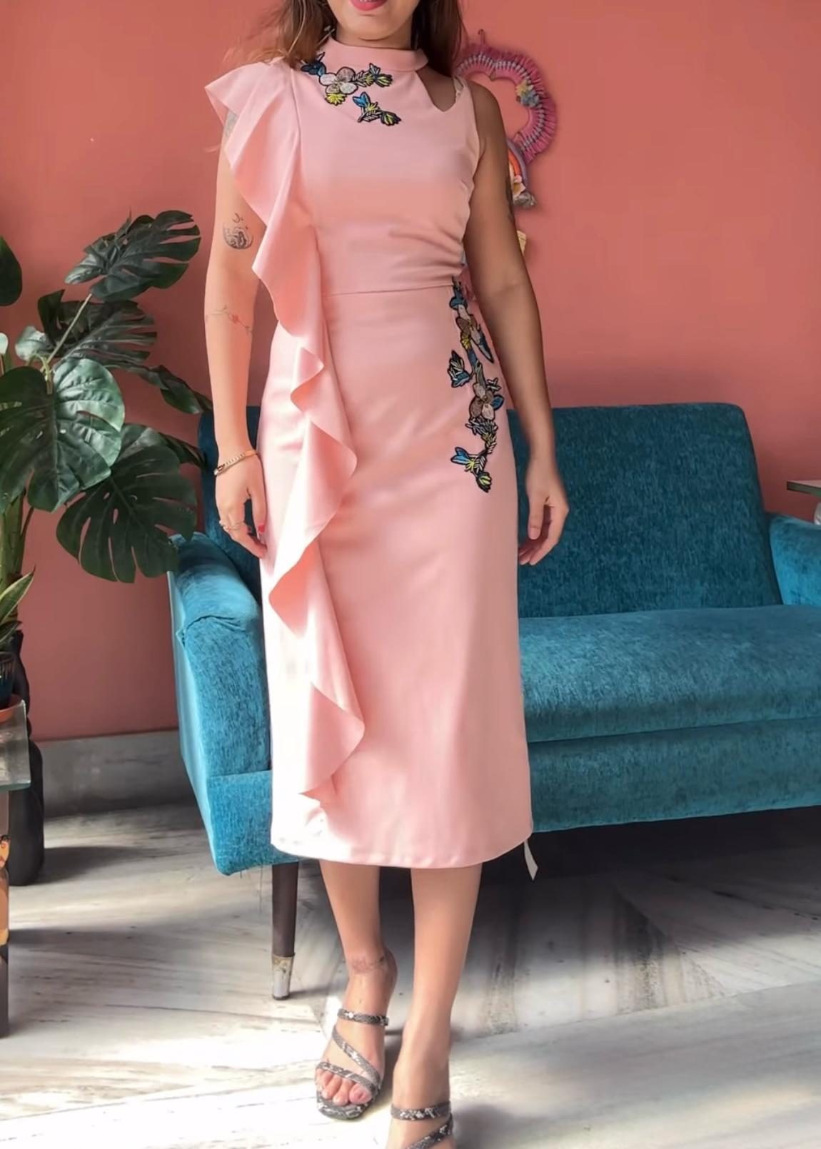 Bodycon Dress with Patch Work