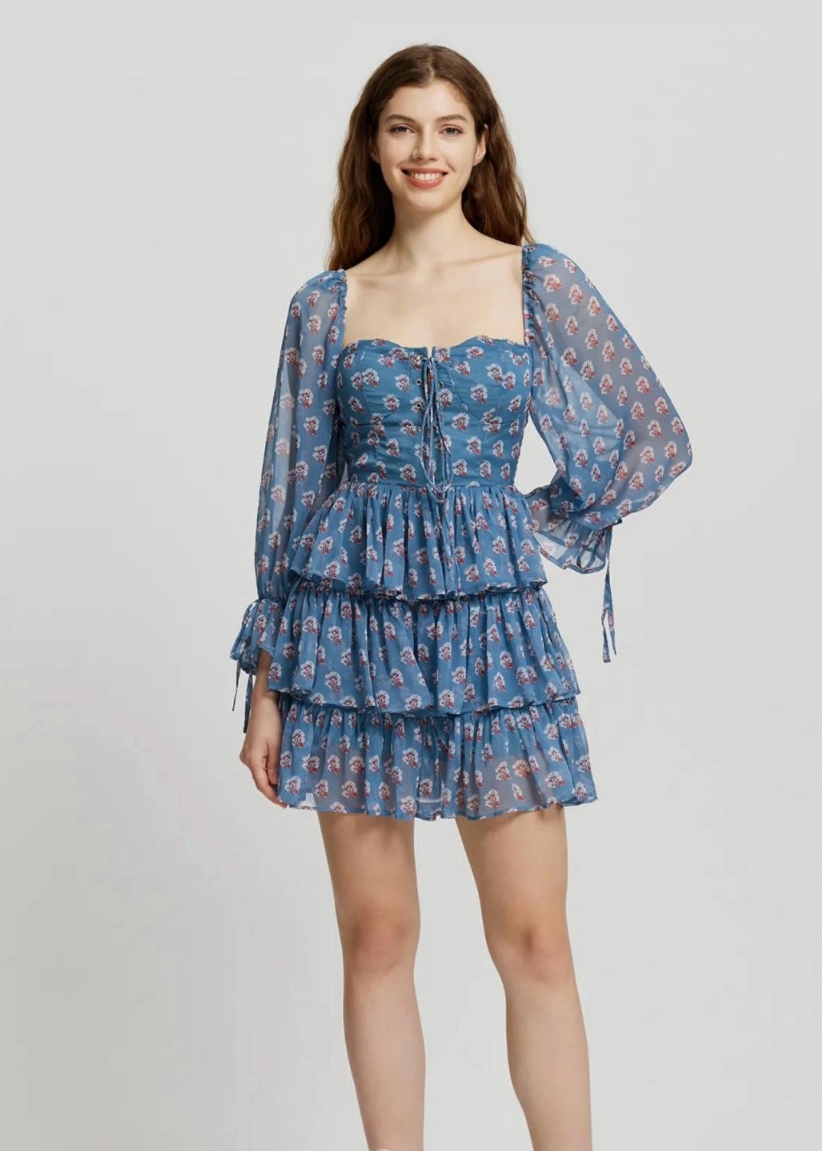 Printed Layered Corset Style Dress