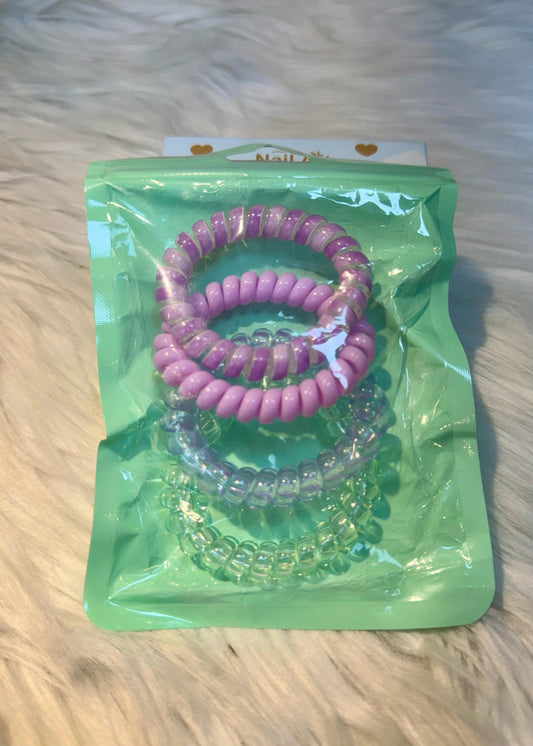 Set of 4 Pastel Spiral Hair Bands