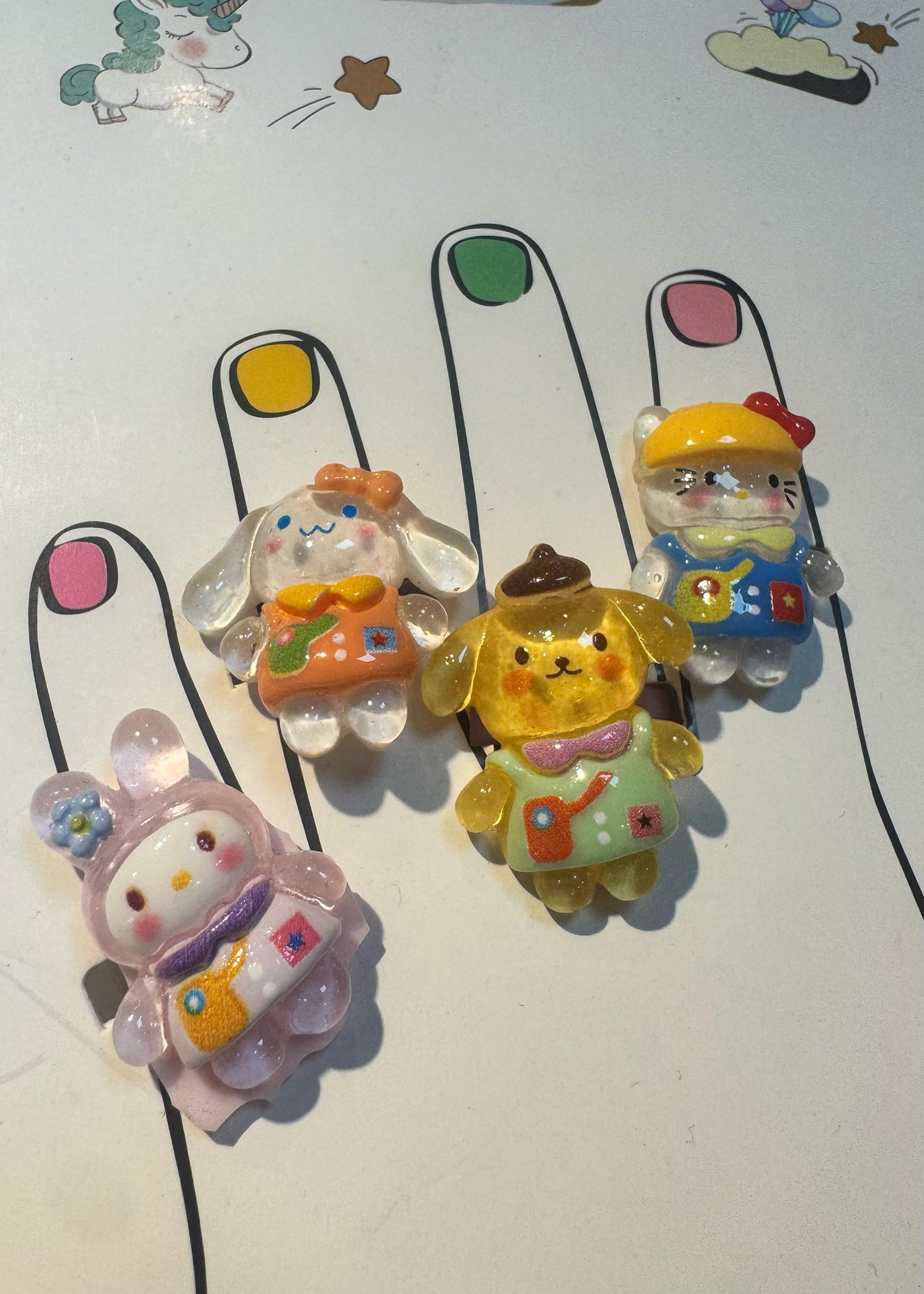Set 5 Finger Rings for Kids