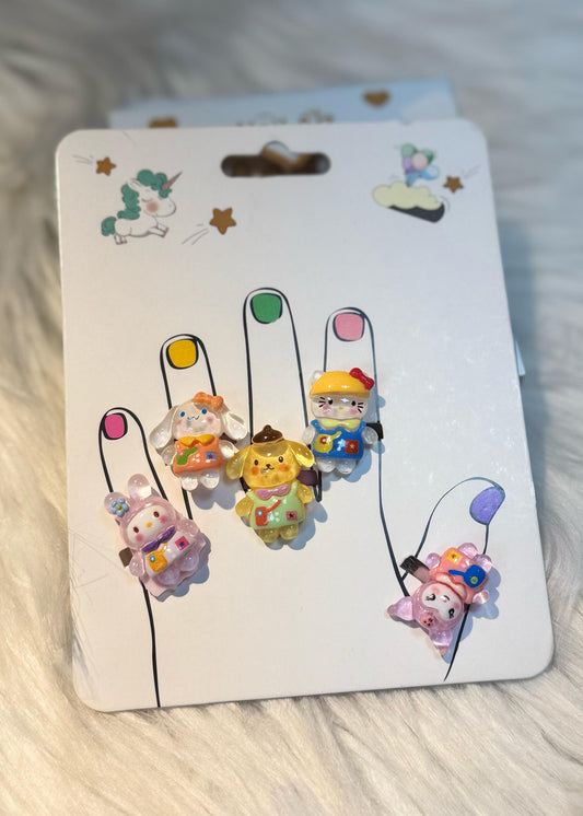 Set 5 Finger Rings for Kids