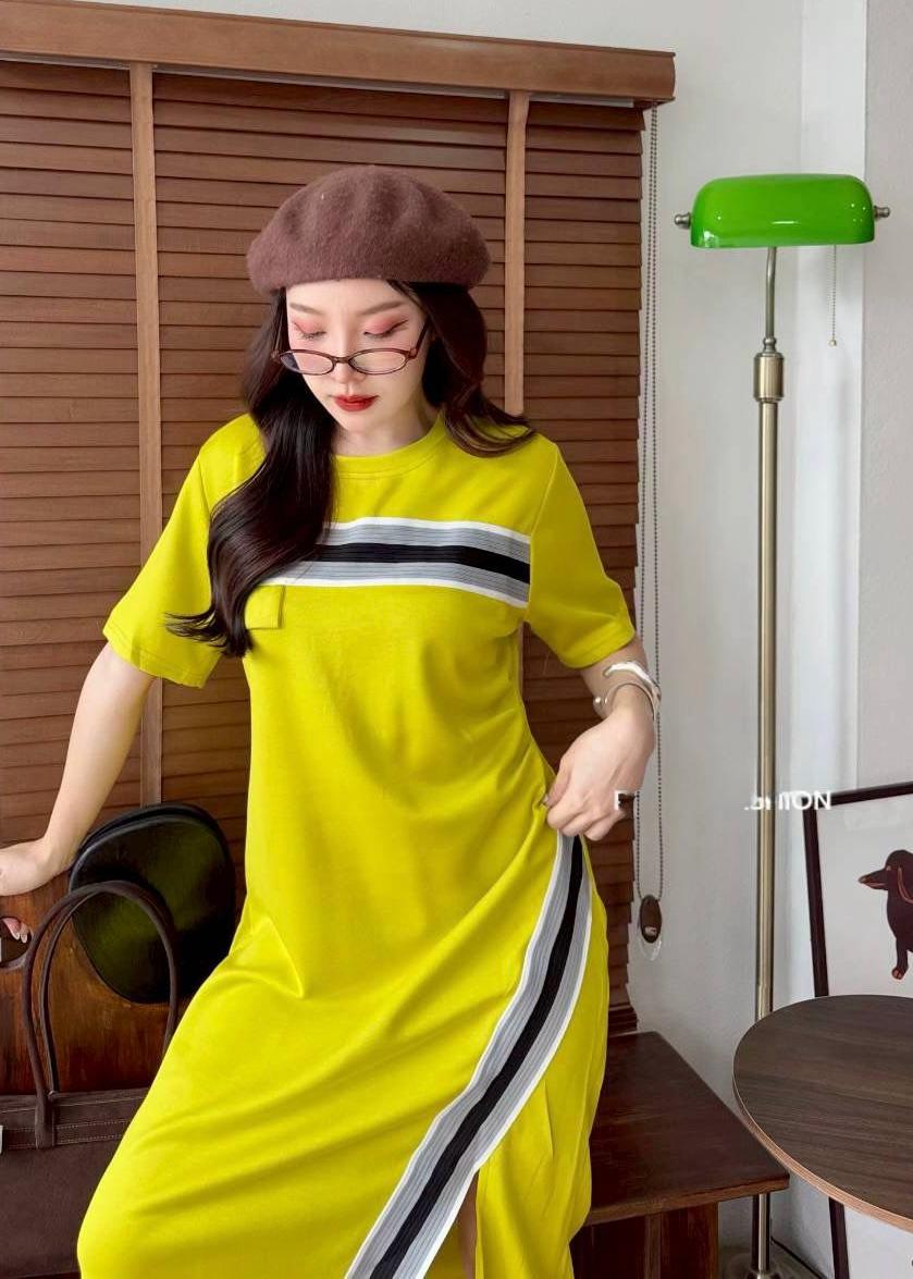 Smart T-Shirt Dress with Stripe Detailing