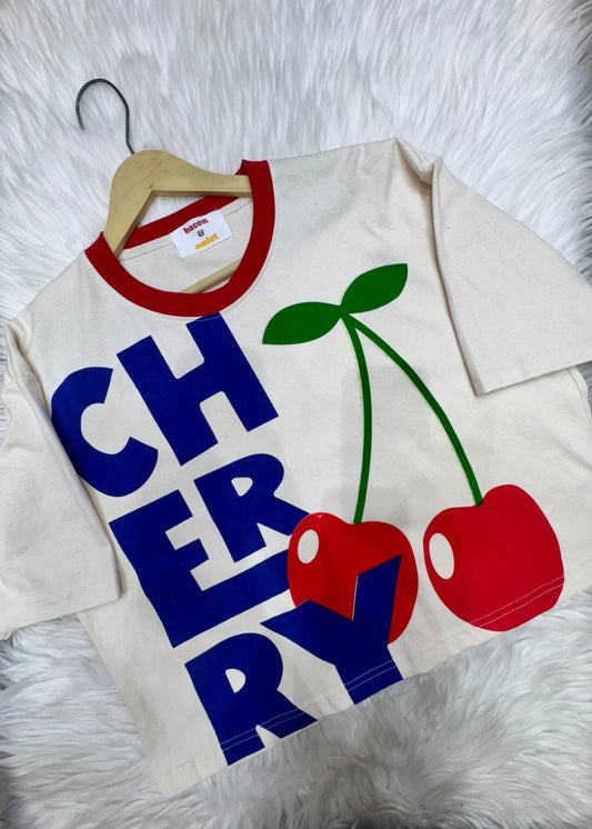 Cherry Printed Crop T-Shirt