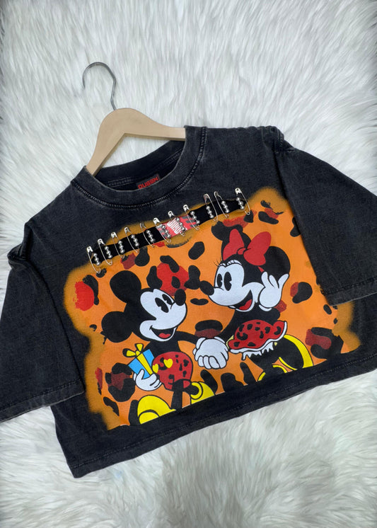Cartoon Printed Crop T-Shirt