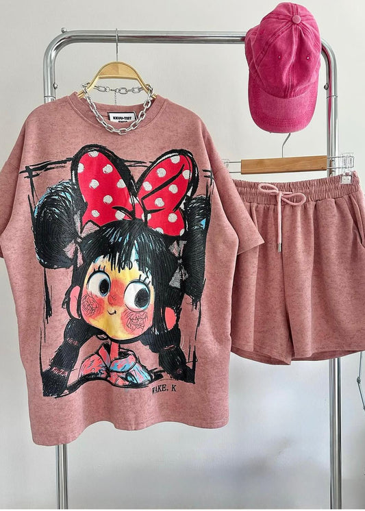 2 Pc Printed Tshirt & Shorts Set