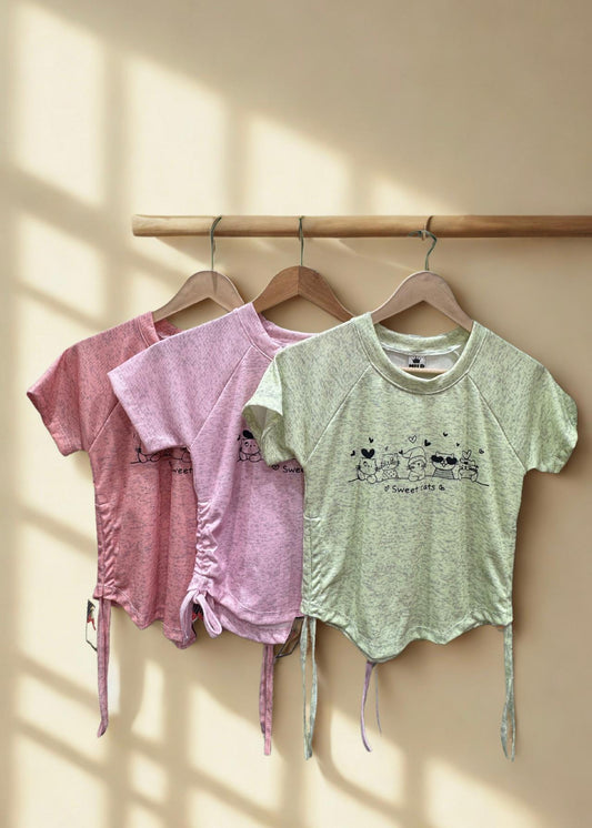 Printed Crop Top with Side Tie