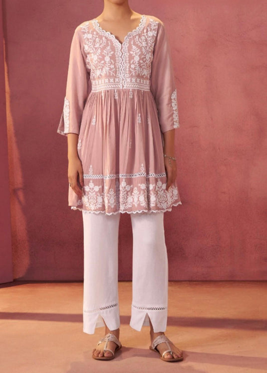2 Pc Embroidered Indo western Set