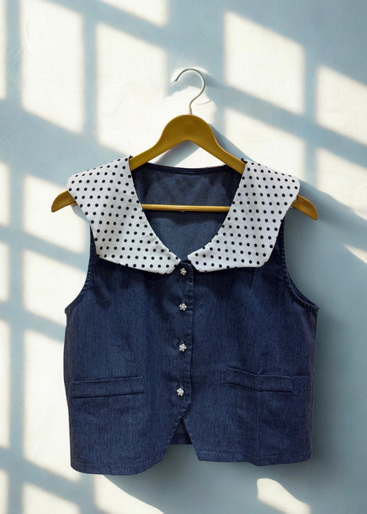 Denim Style Waist Coat