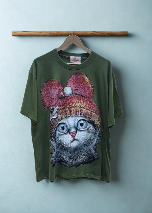 Cat Printed Oversized T-shirt