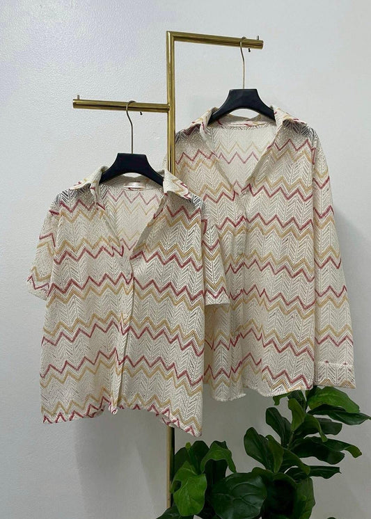Full Sleeves Crochet Shirt (colourful)