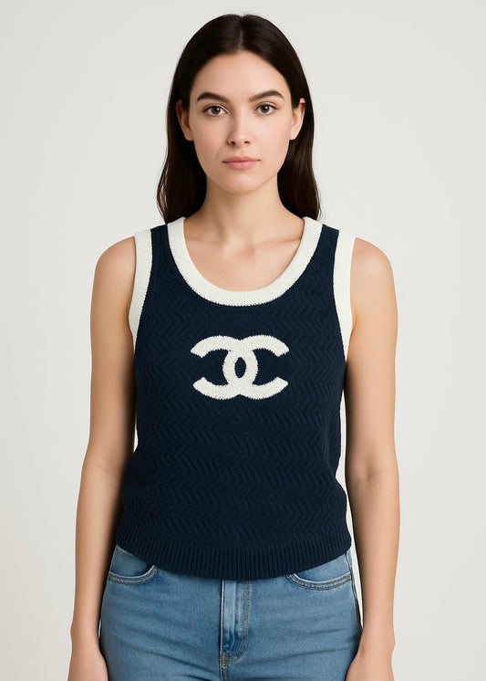 Knitted Sporty Look Tank Top