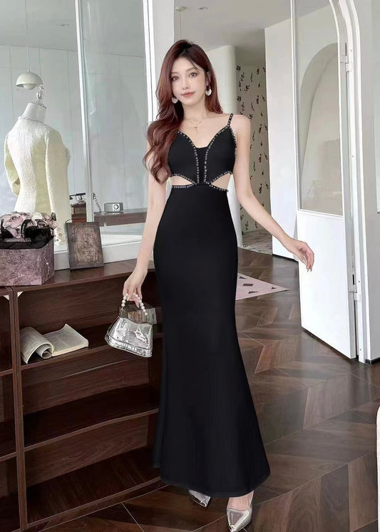 Partywear Embellished Long Gown (Waist Cut)